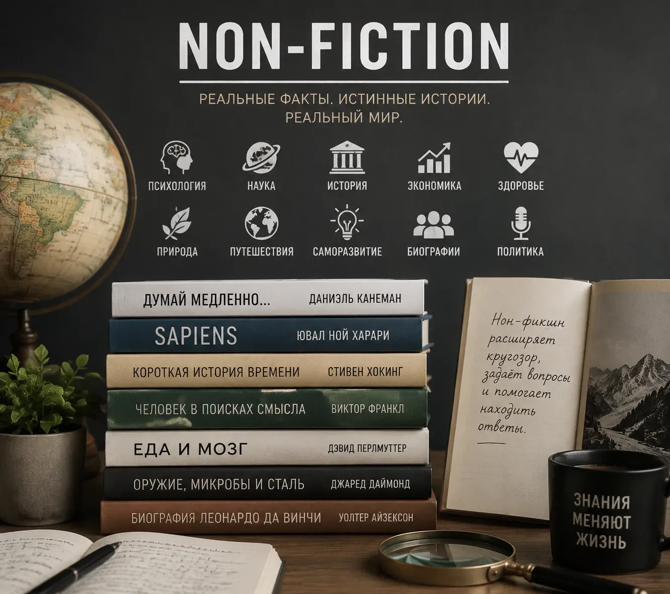 Лучшие книги нон-фикшн — рейтинг и что почитать